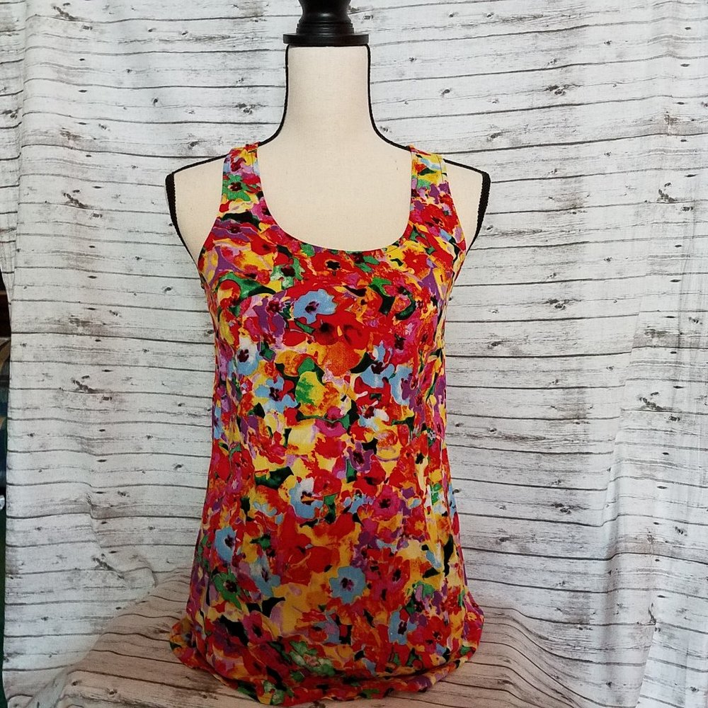 EUC CABi tank sleeveless top blouse shirt floral